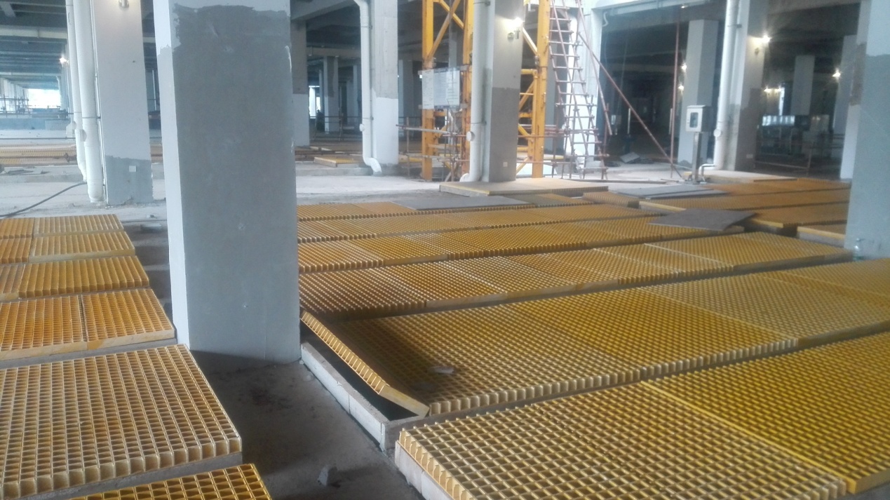 深圳南山污水处理厂玻璃钢生化池盖板安装工程(图3)
